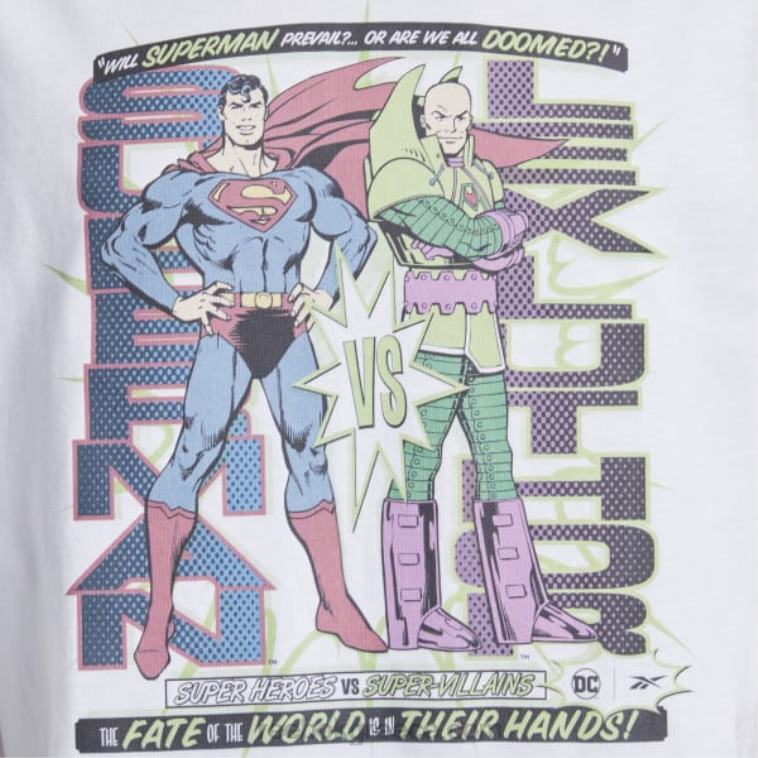 άσπρο dc x superman vs. lex luthor t-shirt Reebok ND8H374 - Image 5