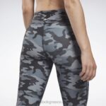 γυναίκες μαύρος κολάν με έντονο camo print lux Reebok ND8H433 - Image 4