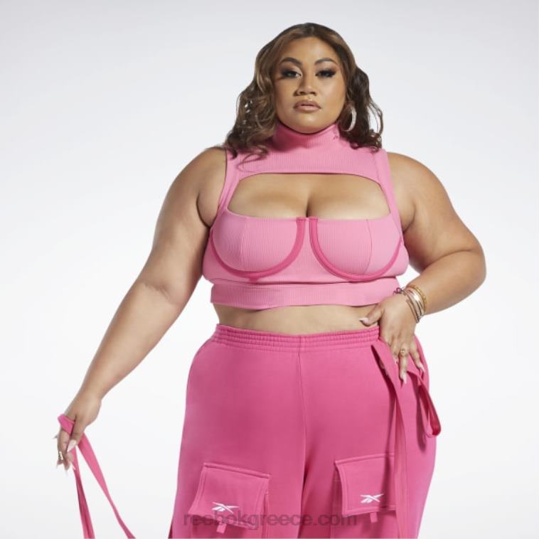 γυναίκες astro pink/pink fusion crop top cardi b (συν μέγεθος) Reebok ND8H479