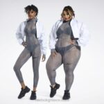 γυναίκες άσπρο υφαντό crop σακάκι cardi b (συν μέγεθος) Reebok ND8H335 - Image 4