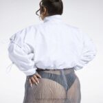 γυναίκες άσπρο υφαντό crop σακάκι cardi b (συν μέγεθος) Reebok ND8H335 - Image 7
