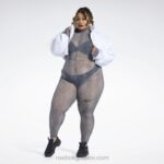 γυναίκες άσπρο υφαντό crop σακάκι cardi b (συν μέγεθος) Reebok ND8H335 - Image 8