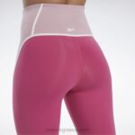γυναίκες ημι περήφανο ροζ lux ψηλόμεσο κολάν colorblock Reebok ND8H385 - Image 6