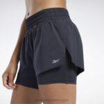 γυναίκες μαύρος τρέξιμο σορτς δύο σε ένα Reebok ND8H400 - Image 4