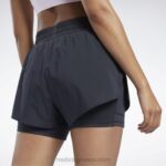 γυναίκες μαύρος τρέξιμο σορτς δύο σε ένα Reebok ND8H400 - Image 5