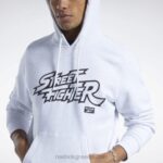 λευκή μελανζέ street fighter γραφικό κουκούλα Reebok ND8H363 - Image 5