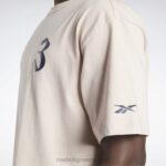 μαλακό εκρού T-shirt Reebok ND8H320 - Image 5